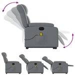 vidaXL Fauteuil inclinable de massage électrique gris similicuir