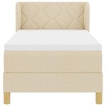 vidaXL Lit à Ressorts avec Matelas Crème 90x200 cm Tissu Crème
