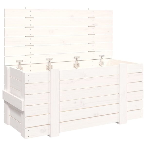 vidaXL Boîte de rangement Blanc 91x40 5x42 cm Bois massif de pin
