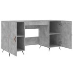 vidaXL Bureau gris béton 140x50x75 cm bois d'ingénierie