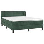 vidaXL Sommier à lattes de lit et matelas Vert foncé 140x190cm Velours