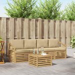 vidaXL Ensemble de canapés d'extérieur 5 pc Blanc et Beige Polyester
