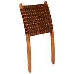 vidaXL Chaise pliable bandes croisées marron cuir véritable