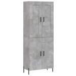 vidaXL Buffet haut Gris béton 69 5x34x180 cm Bois d'ingénierie