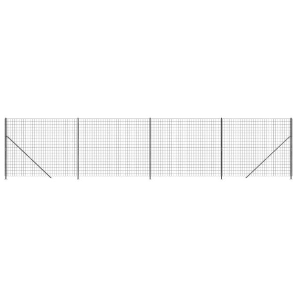 vidaXL Clôture en treillis métallique avec bride anthracite 1 8x10 m