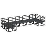 vidaXL Ensemble de canapé de jardin 7 Pièces Noir Aluminium