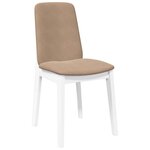vidaXL Chaises à manger coussins 2 Pièces blanc bois massif caoutchouc