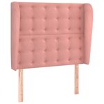 vidaXL Tête de lit avec oreilles Rose 83x23x118/128 cm Velours