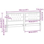 vidaXL Tête de lit Autre Marron et noir 180 cm Bois massif en pin