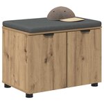 vidaXL Banc d'entrée avec coussin Chêne artisanal 60 x 38 x 46 cm