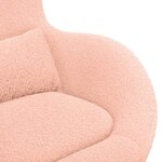 vidaXL Fauteuil œuf Rose Tissu ressemblant à de la laine bouclée