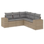 vidaXL Salon de jardin avec coussins 5 Pièces beige résine tressée