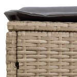 vidaXL Pouf de Jardin Beige et Gris clair 80 x 38 x 42 cm Rotin PE
