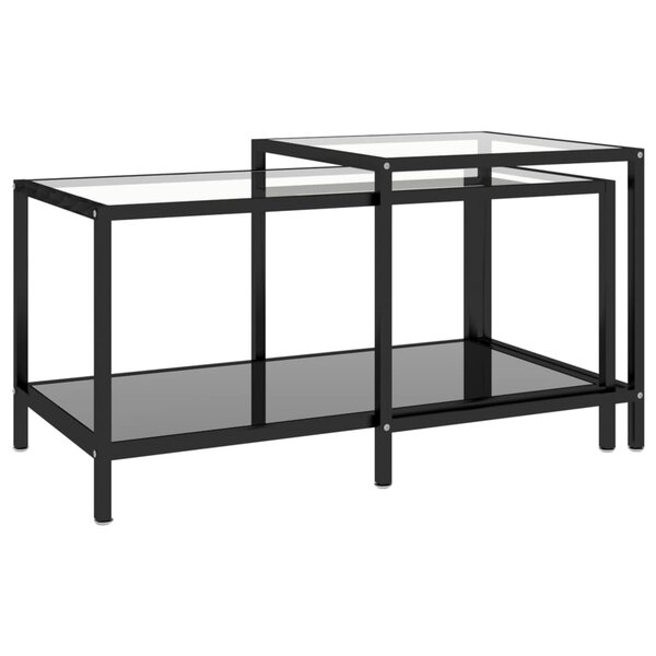 vidaXL Tables à thé 2 Pièces Verre trempé Noir
