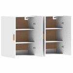 vidaXL Armoires murales 2 Pièces blanc bois d'ingénierie