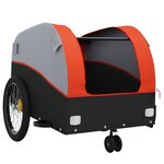 vidaXL Remorque de vélo noir et orange 30 kg fer