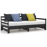 vidaXL Lit coulissant sans matelas noir 2x(90x200) cm