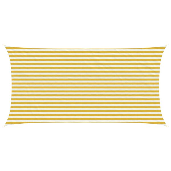 vidaXL Voile d'ombre 2 5 x 4 5 m HDPE Rectangulaire Jaune et blanc