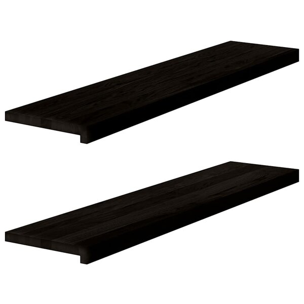 vidaXL Marches d'escalier 2 Pièces marron foncé 110x30x2 cm chêne massif