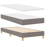 vidaXL Lit avec sommier à ressort et matelas en taupe - 80x200 cm