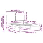 vidaXL Cadre de lit avec tête de lit rembourrée Taupe 135 x 190 cm