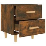 vidaXL Tables de chevet 2 Pièces Chêne fumé 40x35x47 5 cm