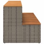 VidaXL Marche bain remous gris 100x50x50 5 cm polyrotin acacia massif