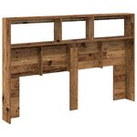 vidaXL Armoire tête de lit avec LED vieux bois 160x17x102 cm