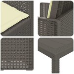 vidaXL Ensemble de salle à manger pour jardin avec coussin 7 Pièces PP