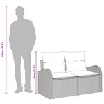 vidaXL Canapé de jardin 2 places avec rangement et coussins en poly rotin marron