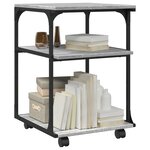 vidaXL Support d'imprimante à 3 niveaux sonoma gris 43x48x64 cm