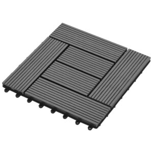 vidaXL Carreau de terrasse 11 pc Gris 30 x 30 cm WPC