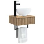 vidaXL Basin de lavage mural Chêne artisanal 40 x 35 x 39 cm