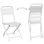 Ensemble de Bistro Pliable 3 Pièces vidaXL Blanc Acier