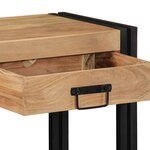 Table Console vidaXL Noire 90x33x75 cm en Acacia Massif et Métal
