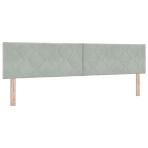 vidaXL Tête de Lit LED Géométrique Gris clair 200 cm Velours