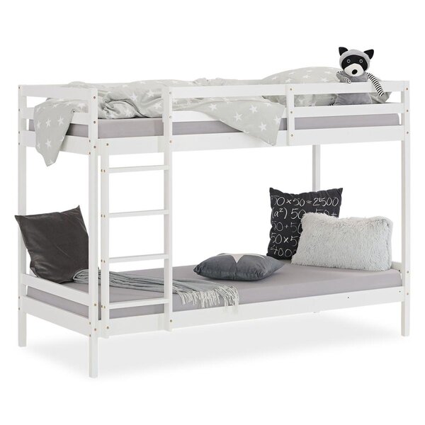 Lit superposé avec 2 matelas enfant 90x200 cm