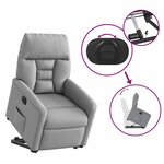 vidaXL Fauteuil inclinable électrique gris clair tissu