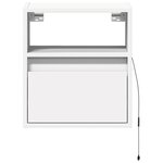 vidaXL Tables de chevet murales avec lumières LED 2 Pièces blanc