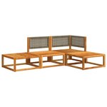 vidaXL Ensemble de canapés de jardin 4 pièces avec coussins en bois d'acacia et rotin