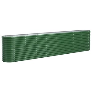 vidaXL Lit surélevé de jardin Acier enduit de poudre 332x40x68 cm Vert