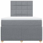 vidaXL Sommier à lattes de lit avec matelas Gris clair 120x200cm Tissu