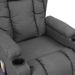 vidaXL Fauteuil de massage inclinable Gris clair Tissu