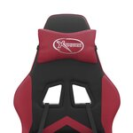 vidaXL Chaise de jeu avec repose-pied Noir/rouge bordeaux Similicuir