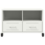 vidaXL Meuble TV blanc 68x39x43 5 cm acier