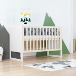 Lit bébé CHRUPPY 60 x 120 cm blanc et verni
