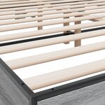 vidaXL Cadre de lit sonoma gris 160x200 cm bois d'ingénierie et métal