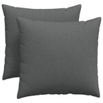 vidaXL Coussins de canapé 2 pc tissu Gris foncé 45 x 45 cm