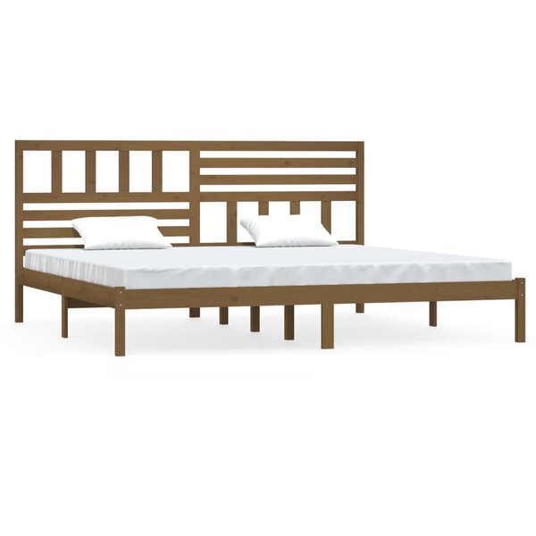 vidaXL Cadre de lit sans matelas marron miel bois pin massif 200x200cm