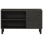 vidaXL Meuble TV noir 80x31x46 cm bois massif de manguier